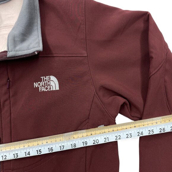 The North Face Apex Soft Shell Fleece Lined Burgundy Zip Jacket Women's Large - Picture 5 of 9